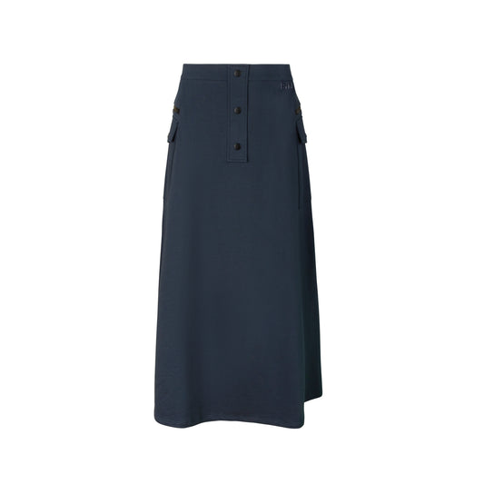 Maxi Button Flap Skirt