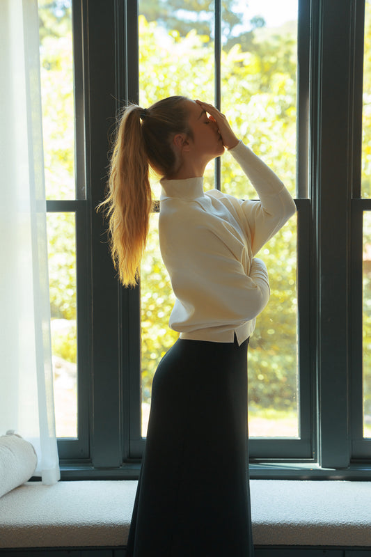 Knit Panel Scuba Top