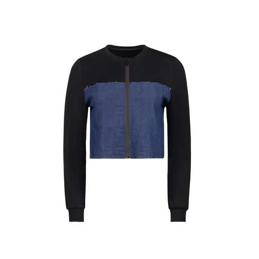 Denim Zip Cardigan