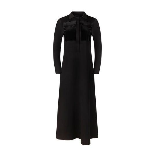 Maxi Polo Velvet Detail Dress