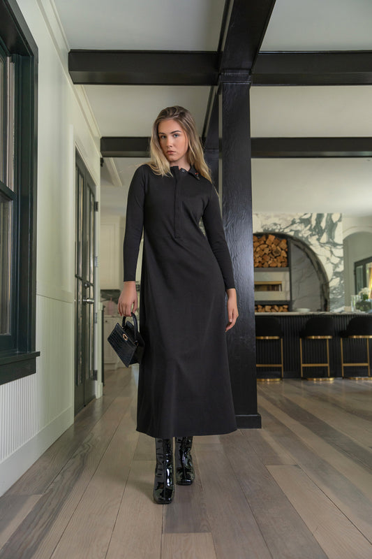 Maxi Polo Beaded Collar Dress